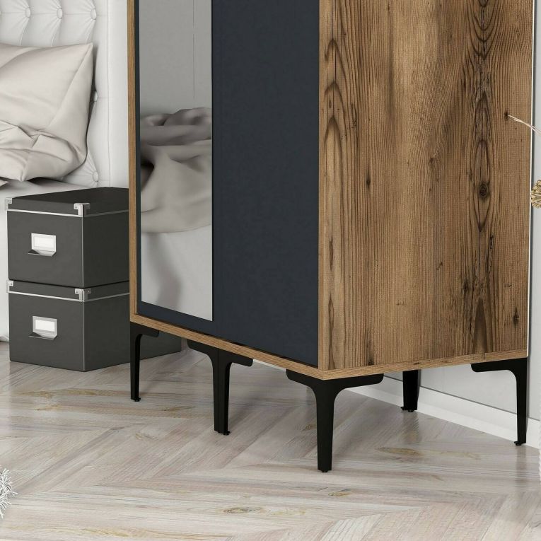 Guardaroba salvaspazio noce e antracite 80x200h cm - Anfo