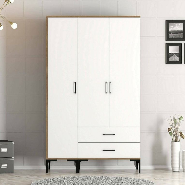 Guardaroba salvaspazio noce e bianco 120x200h cm - Phyan