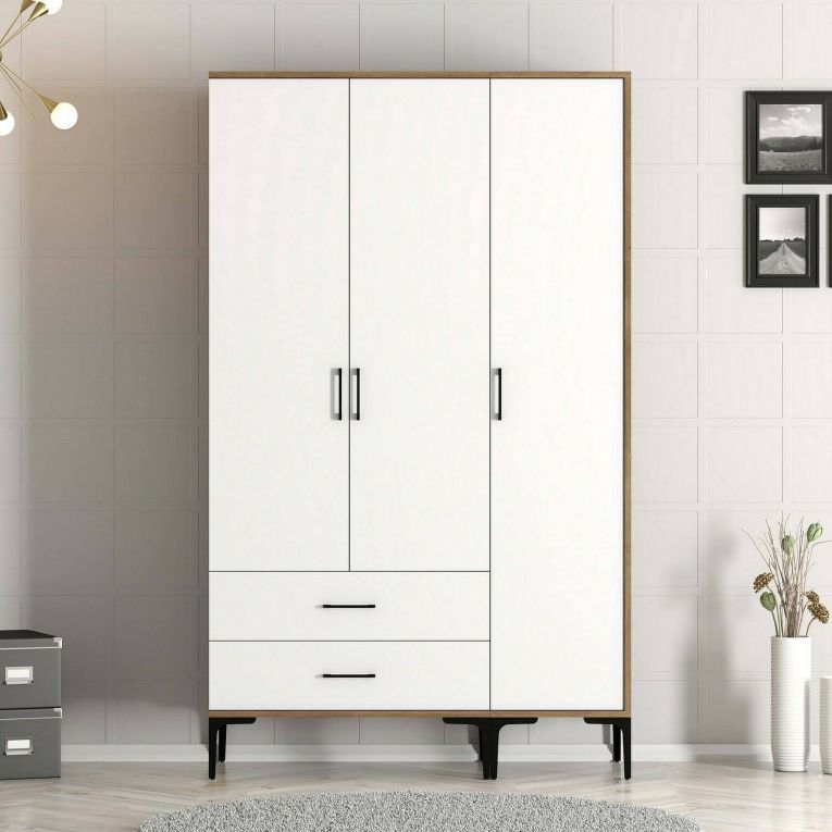 Guardaroba salvaspazio noce e bianco 120x200h cm - Phyan