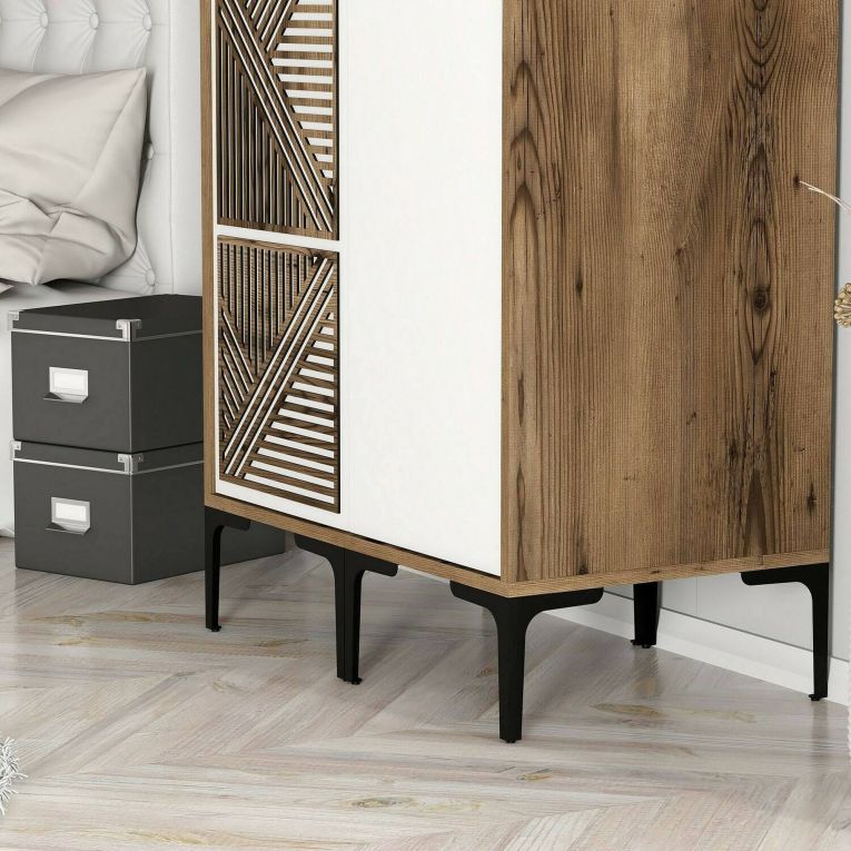 Guardaroba salvaspazio noce e bianco 80x200h cm - Weng