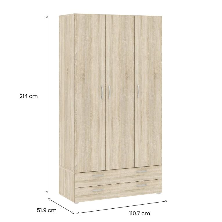 Guardaroba salvaspazio rovere 110x214h cm - Randazzo