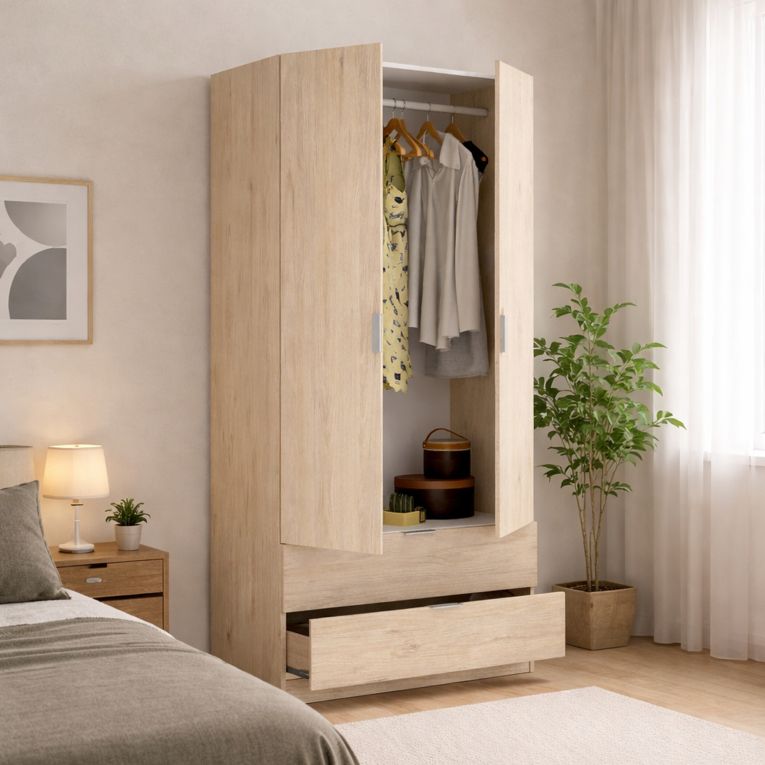 Guardaroba salvaspazio rovere 81x184h cm - Anya