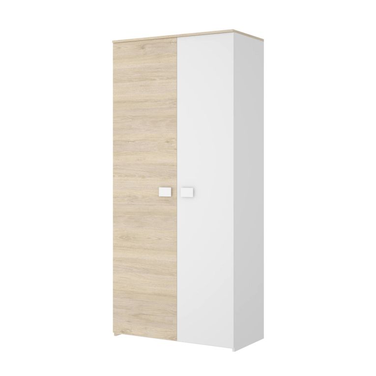 Guardaroba salvaspazio rovere e bianco 90x205h cm - Arcibald