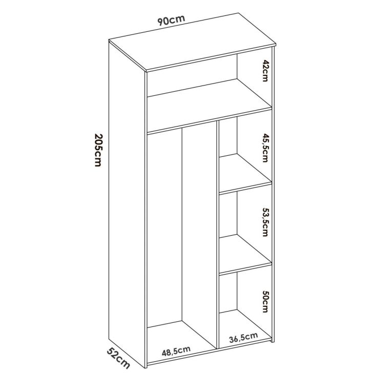 Guardaroba salvaspazio rovere e bianco 90x205h cm - Arcibald