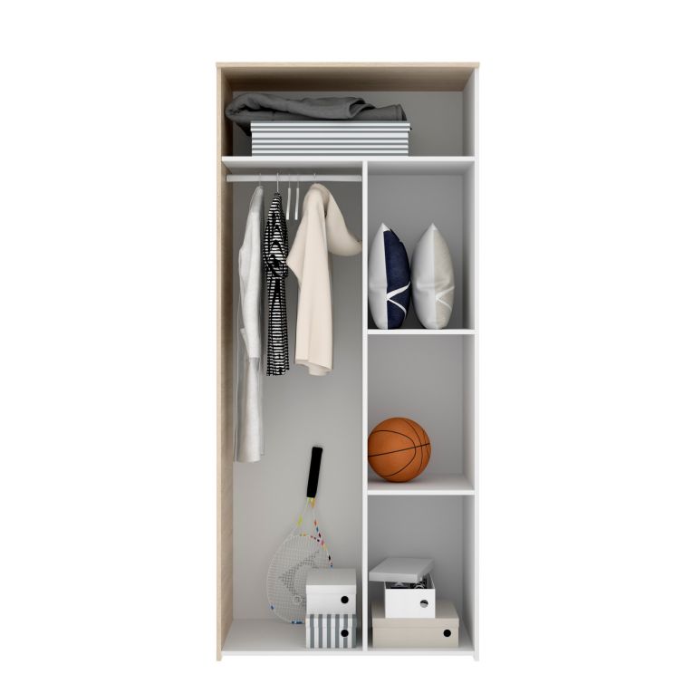 Guardaroba salvaspazio rovere e bianco 90x205h cm - Arcibald