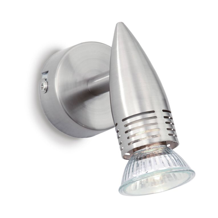 Ideal-Lux - Lampada da parete ALFA AP1 NICKEL, 6 x 11 x h11 cm, Argento