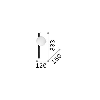 Ideal-Lux - Lampada da parete BINOMIO AP1 OTTONE, 33 x 12 x h15 cm, Ottone