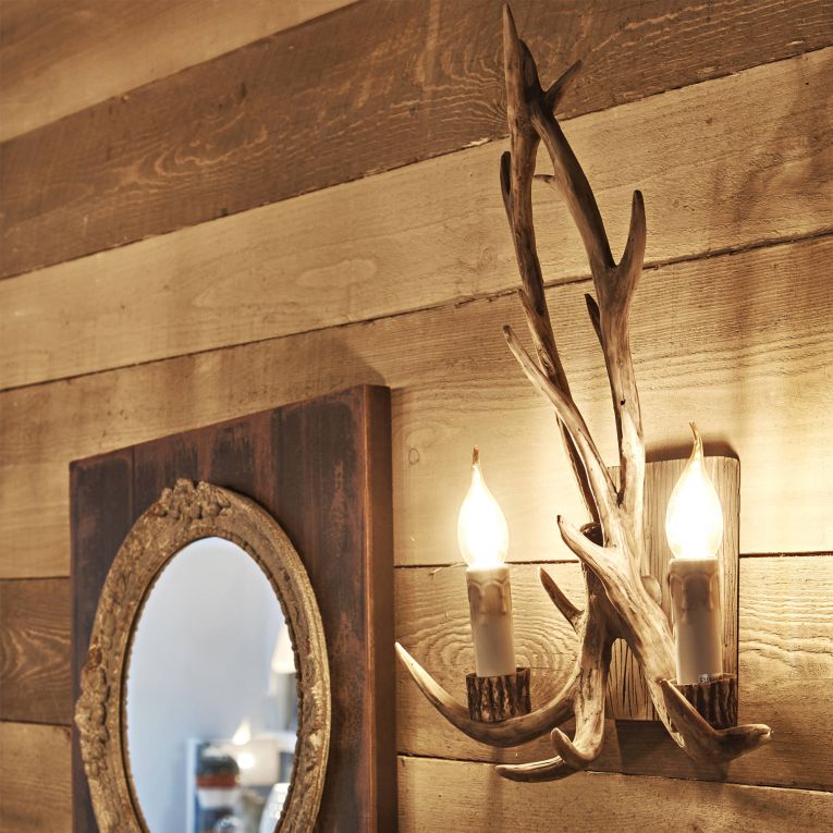 Ideal-Lux - Lampada da parete CHALET AP2, 37 x 49 x h17 cm, Beige