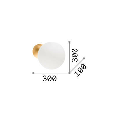 Ideal-Lux - Lampada da parete ECLISSI AP SMALL, 30 x 30 x h10 cm, Oro