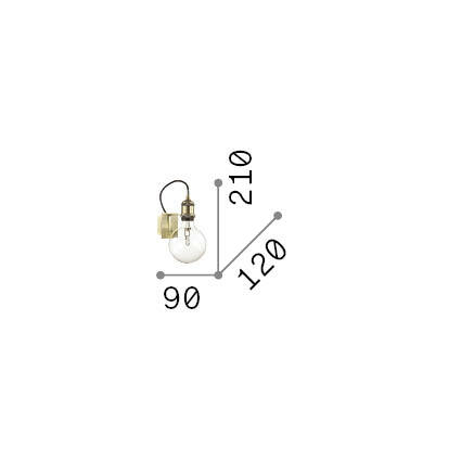 Ideal-Lux - Lampada da parete FRIDA AP1 RAME, 9 x 21 x h12 cm, Rame