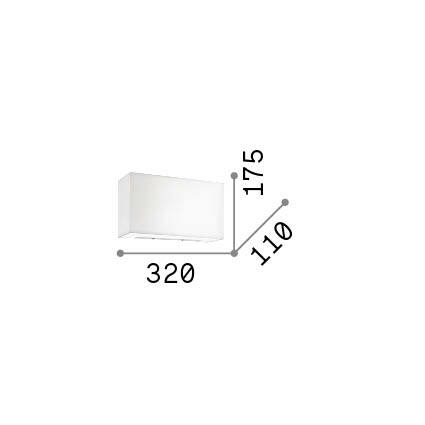 Ideal-Lux - Lampada da parete HOTEL AP1 BIANCO, 32 x 18 x h11 cm, Bianco