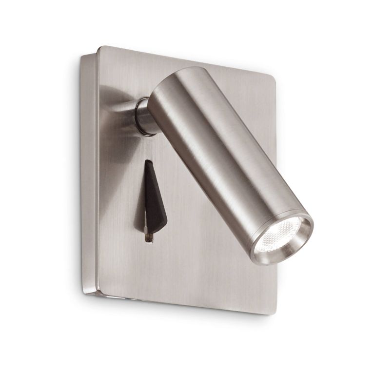 Ideal-Lux - Lampada da parete LITE AP NICKEL, 9 x 9 x h9 cm, Argento