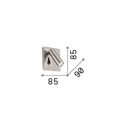 Ideal-Lux - Lampada da parete LITE AP NICKEL, 9 x 9 x h9 cm, Argento
