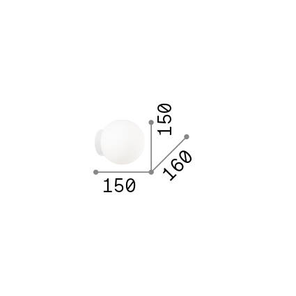 Ideal-Lux - Lampada da parete MAPA BIANCO AP1 D15, 15 x 15 x h16 cm, Bianco