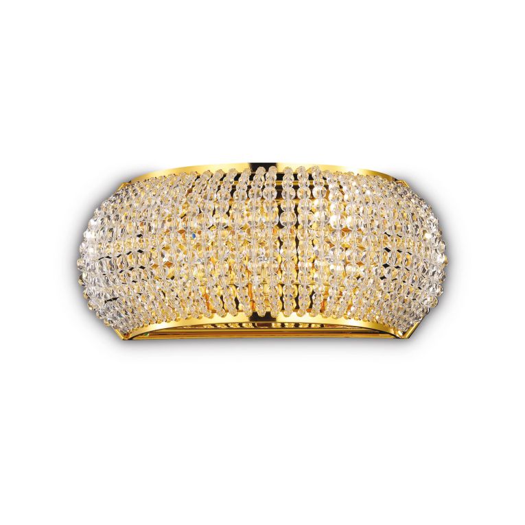Ideal-Lux - Lampada da parete PASHA' AP3 ORO, 26 x 12 x h12 cm, Oro