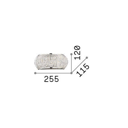 Ideal-Lux - Lampada da parete PASHA' AP3 ORO, 26 x 12 x h12 cm, Oro