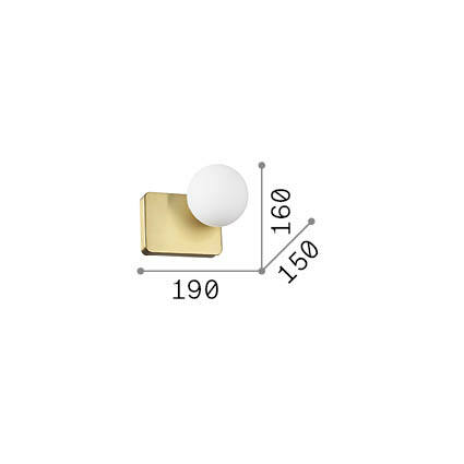 Ideal-Lux - Lampada da parete PENTA AP1, 19 x 16 x h15 cm, Oro