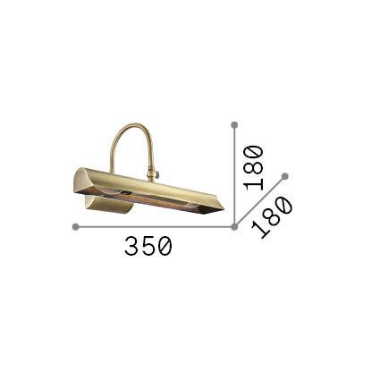 Ideal-Lux - Lampada da parete RETRO' AP2, 35 x 18 x h18 cm, Marrone