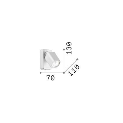 Ideal-Lux - Lampada da parete RUDY AP1 SQUARE BIANCO, 7 x 13 x h9 cm, Bianco