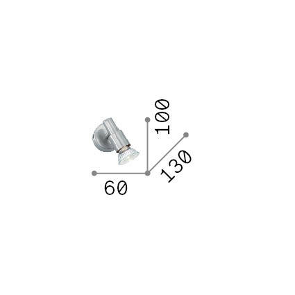 Ideal-Lux - Lampada da parete SLEM AP1 NICKEL, 6 x 10 x h13 cm, Argento