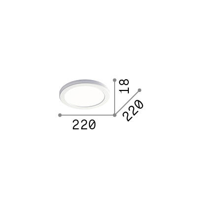 Ideal-Lux - Lampada da soffitto AURA PL ROUND 4000K BIANCO, 22 x 22 x h2 cm, Bianco