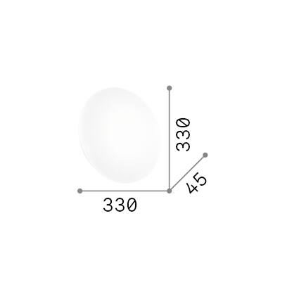 Ideal-Lux - Lampada da soffitto CLARA PL ROUND 4000K, 33 x 33 x h4 cm, Bianco