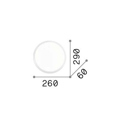 Ideal-Lux - Lampada da soffitto GEMMA PL D29 BIANCO, 29 x 29 x h6 cm, Bianco