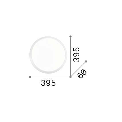 Ideal-Lux - Lampada da soffitto GEMMA PL D39 NERO, 40 x 40 x h6 cm, Nero
