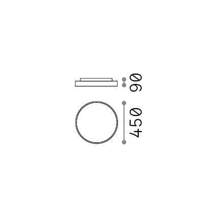 Ideal-Lux - Lampada da soffitto HALO PL D45 3000K, 45 x 45 x h9 cm, Bianco