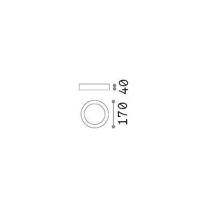 Ideal-Lux - Lampada da soffitto UNIVERSAL PL D17 ROUND 3000K, 17 x 17 x h4 cm, Bianco