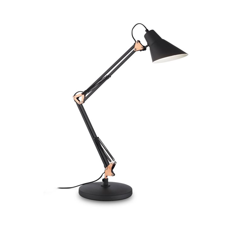Ideal-Lux - Lampada da tavolo SALLY TL1 NERO RAME, 23 x 36 x h58 cm, Nero
