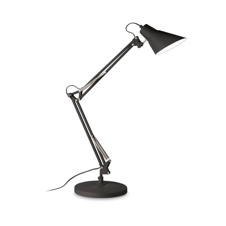Ideal-Lux - Lampada da tavolo SALLY TL1 TOTAL BLACK, 23 x 36 x h58 cm, Nero
