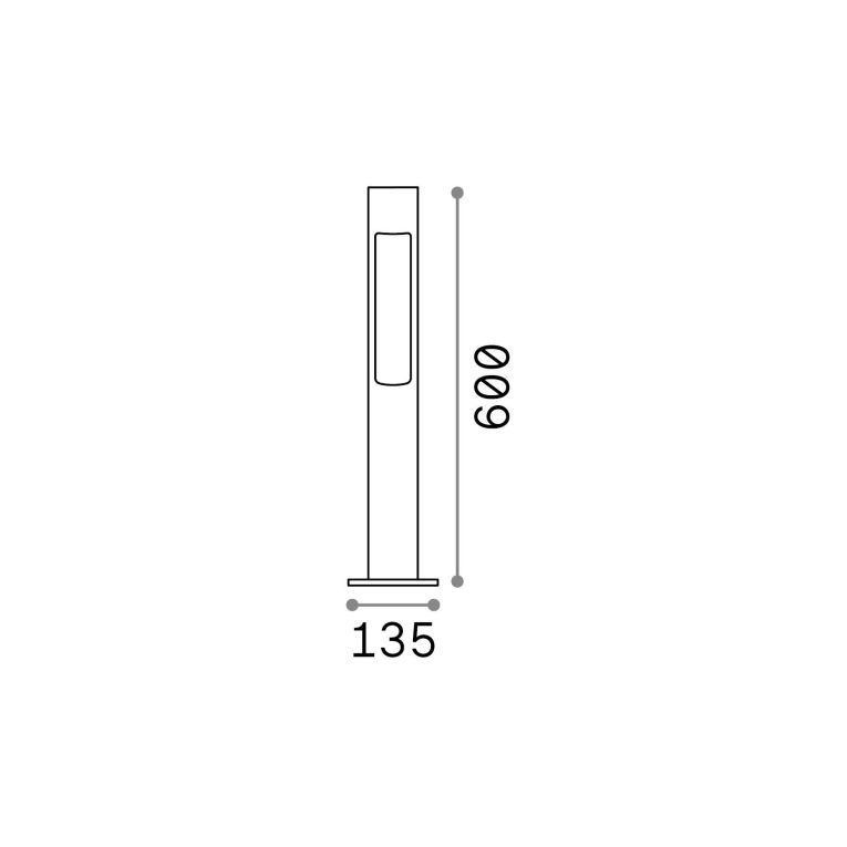 Ideal-Lux - Lampada outdoor ACQUA PT1 COFFEE, 14 x 14 x h60 cm, Marrone