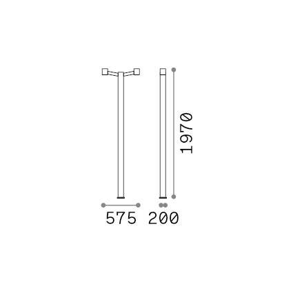 Ideal-Lux - Lampada outdoor CLIO MPT2 COFFEE, 58 x 20 x h197 cm, Marrone