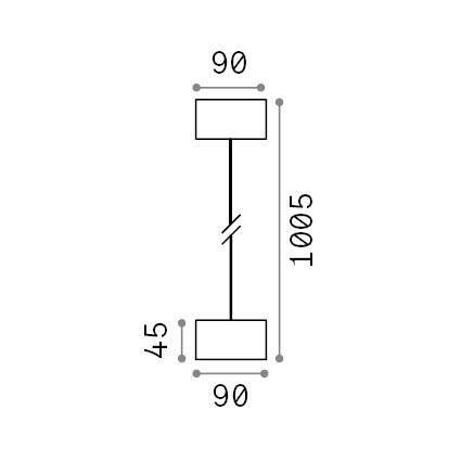 Ideal-Lux - Lampada outdoor CLIO MSP1 COFFEE, 9 x 9 x h30 cm, Marrone