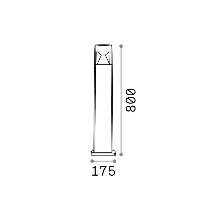Ideal-Lux - Lampada outdoor COSMO PT1 BIANCO, Made in Italy, 18 x 18 x h80 cm, Bianco