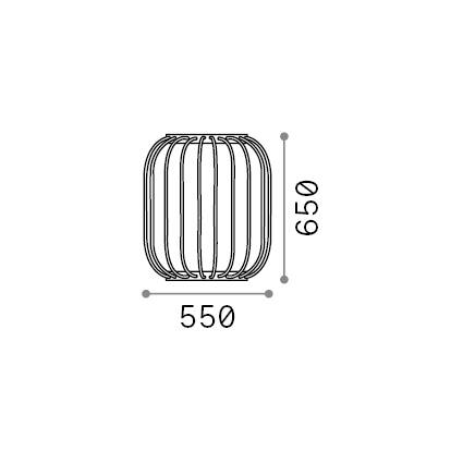Ideal-Lux - Lampada outdoor DJAMBE PT D55 COFFEE, 55 x 55 x h65 cm, Marrone