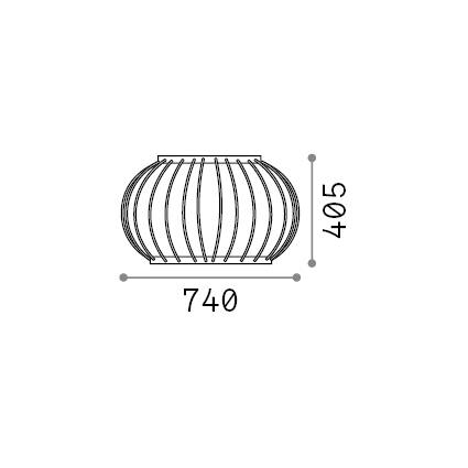 Ideal-Lux - Lampada outdoor DJAMBE PT D74 COFFEE, 74 x 74 x h41 cm, Marrone