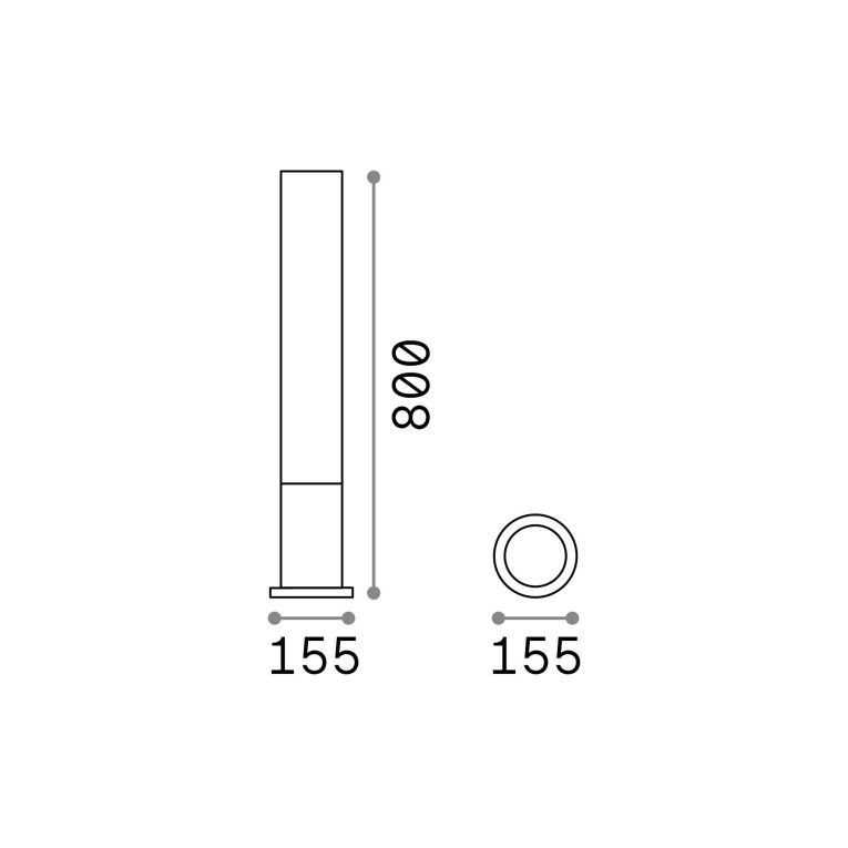 Ideal-Lux - Lampada outdoor EDO OUTDOOR PT1 ROUND BIANCO, 16 x 16 x h80 cm, Bianco