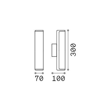 Ideal-Lux - Lampada outdoor ETERE AP GRIGIO 4000K, 30 x 7 x h10 cm, Grigio