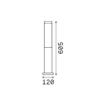 Ideal-Lux - Lampada outdoor ETERE PT GRIGIO 3000K, 12 x 12 x h61 cm, Grigio