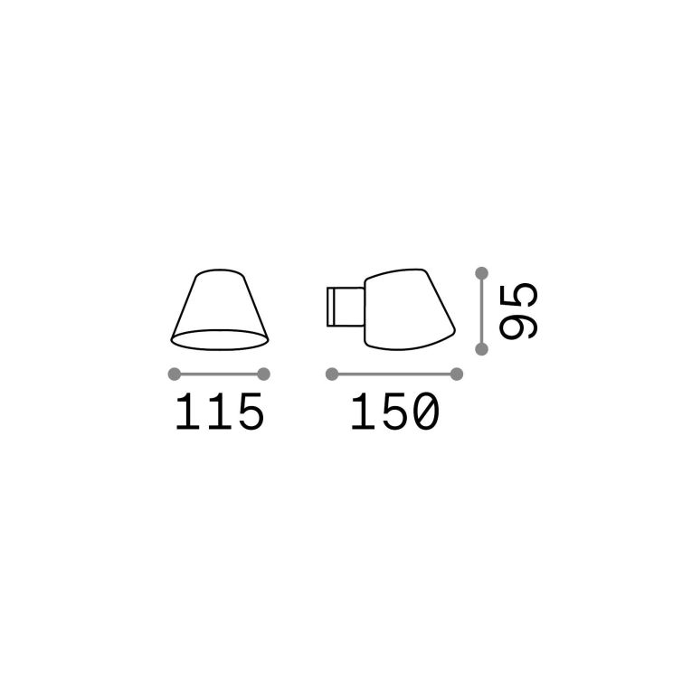 Ideal-Lux - Lampada outdoor GAS AP1 COFFEE, 12 x 10 x h15 cm, Marrone
