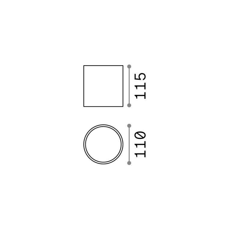 Ideal-Lux - Lampada outdoor GUN PL1 COFFEE, 11 x 11 x h12 cm, Marrone