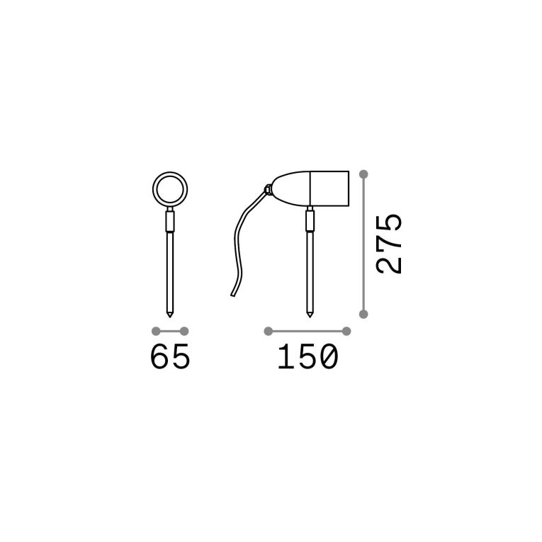 Ideal-Lux - Lampada outdoor INSIDE PR1 COFFEE, 7 x 15 x h28 cm, Marrone
