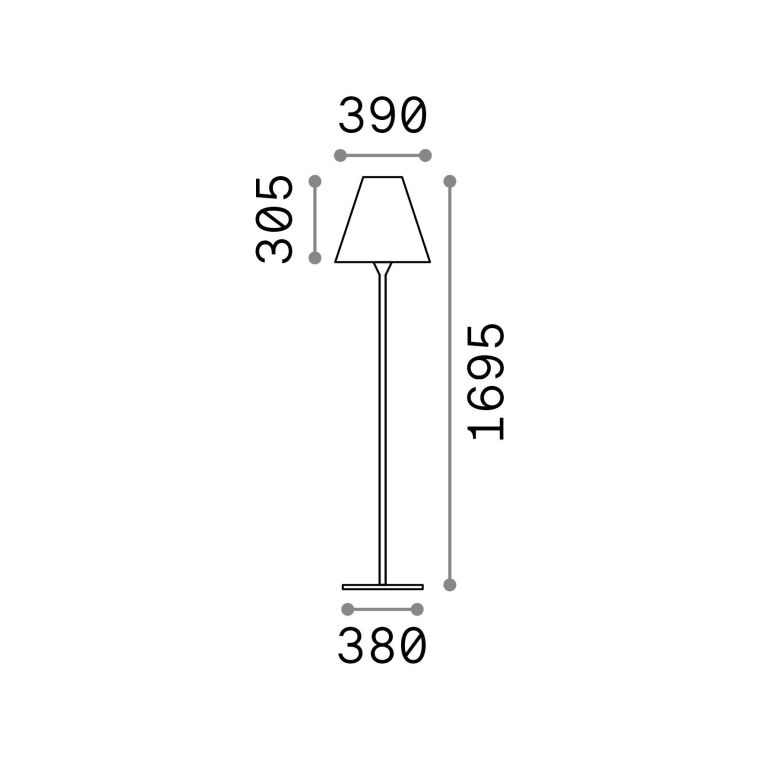 Ideal-Lux - Lampada outdoor ITACA PT1, 39 x 39 x h170 cm, Bianco