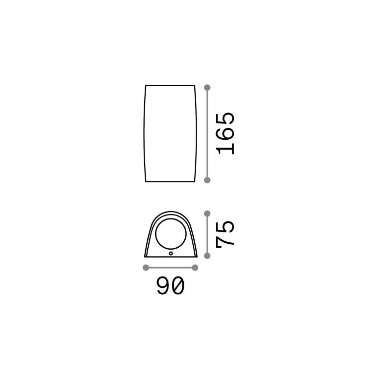Ideal-Lux - Lampada outdoor KEOPE AP2 NERO, Made in Italy, 9 x 17 x h8 cm, Nero