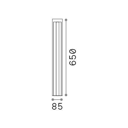 Ideal-Lux - Lampada outdoor KURT PT ANTRACITE 3000K, 9 x 9 x h65 cm, Antracite
