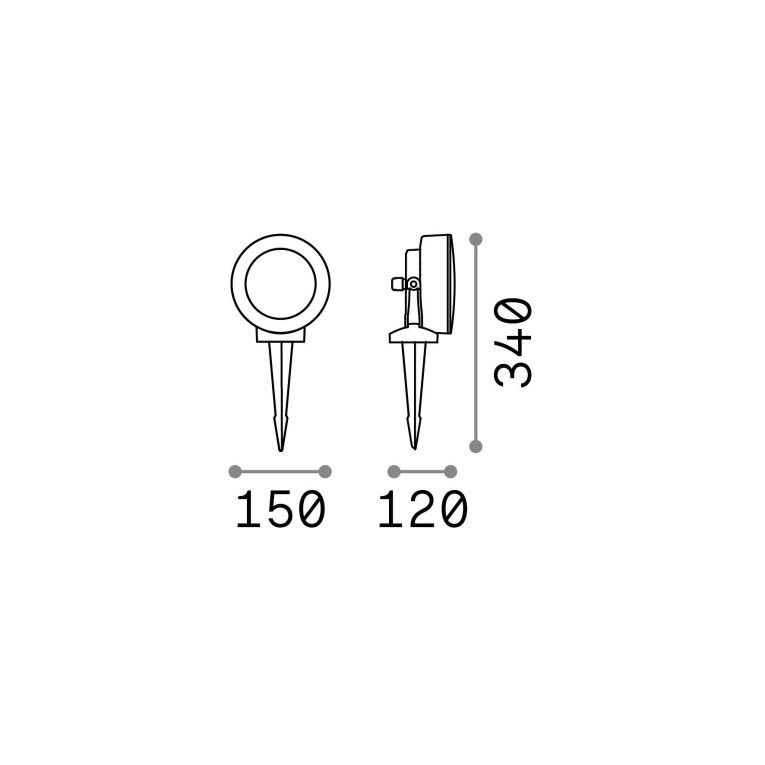 Ideal-Lux - Lampada outdoor LITIO PR1 BIANCO, Made in Italy, 15 x 12 x h34 cm, Bianco