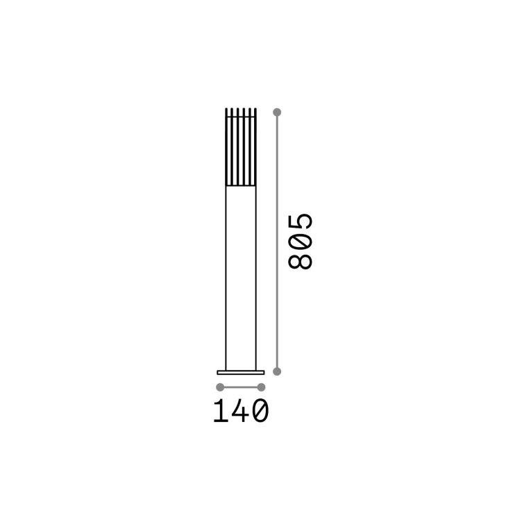 Ideal-Lux - Lampada outdoor MARTE PT1, 14 x 14 x h81 cm, Antracite