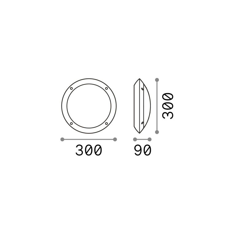 Ideal-Lux - Lampada outdoor POLAR-1 AP1 NERO, Made in Italy, 30 x 30 x h9 cm, Nero
